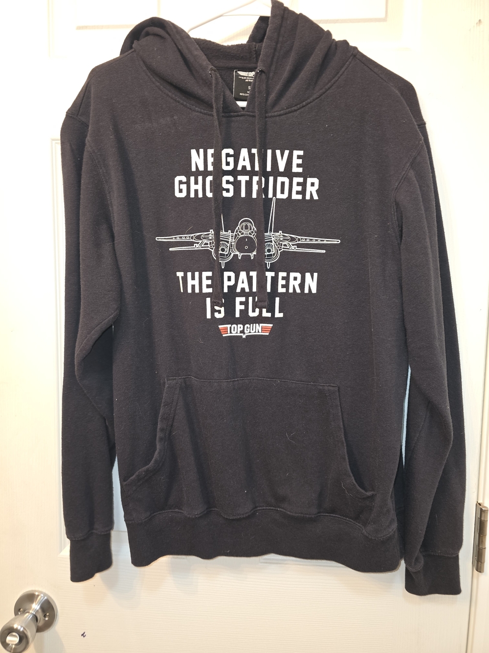 Black Top Gun Graphic Hoodie Small 34/36